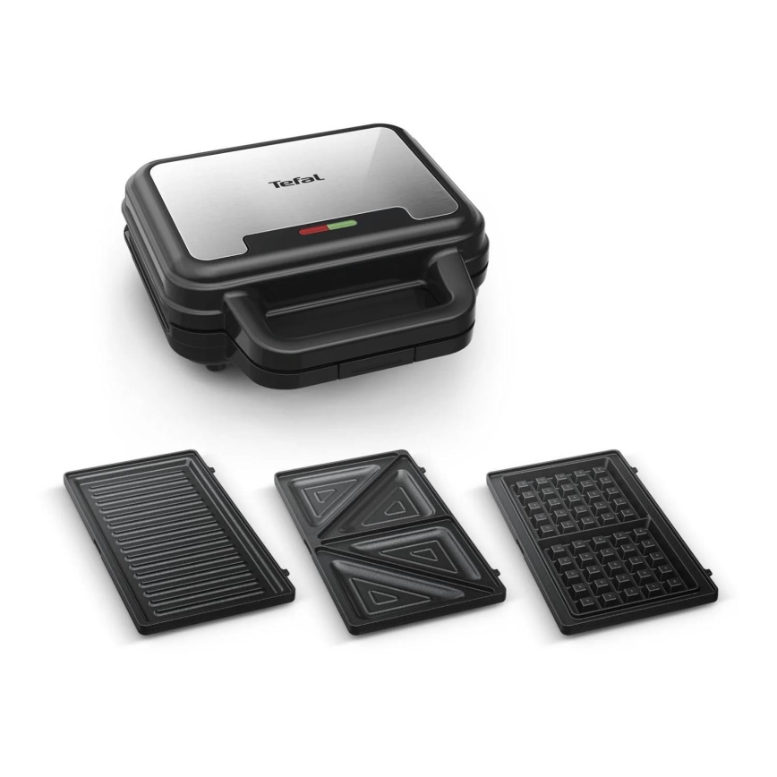 Tefal - Sviestmaižu pagatavošanas ierīce ULTRA COMPACT 3in1 700W/230V melna/matēts hroms