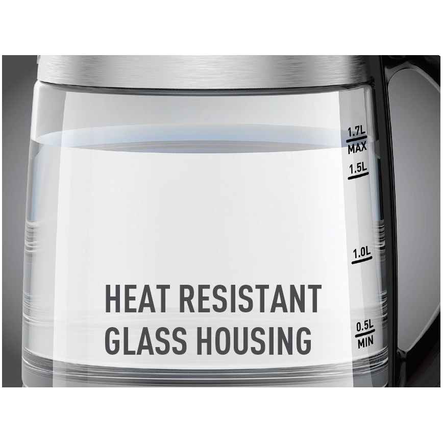 Tefal - Tējkanna GLASS 1,7 l  2200W/230V matēts hroms