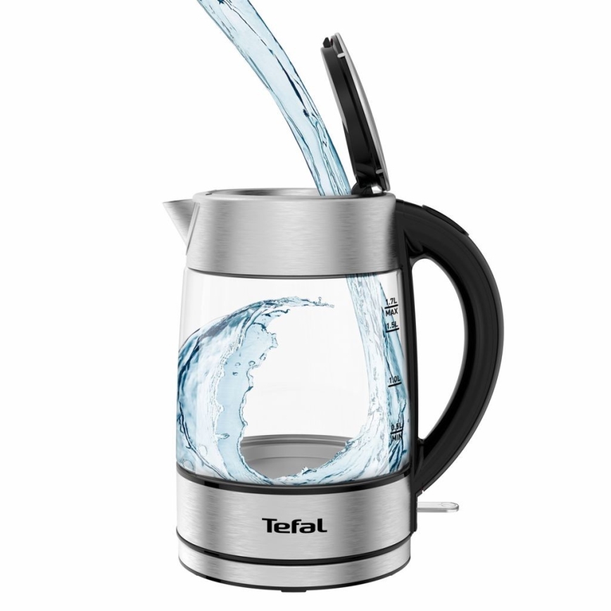 Tefal - Tējkanna GLASS 1,7 l  2200W/230V matēts hroms