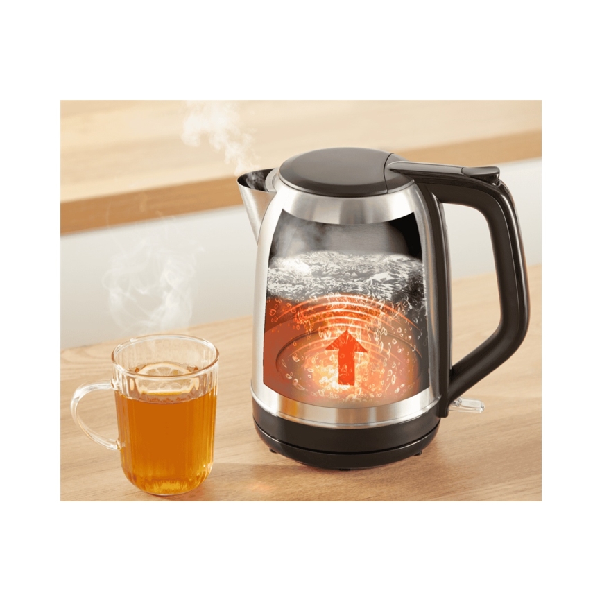 Tefal - Tējkanna SUBITO 1,7l 2400W/230V nerūsējošs tērauds/melna