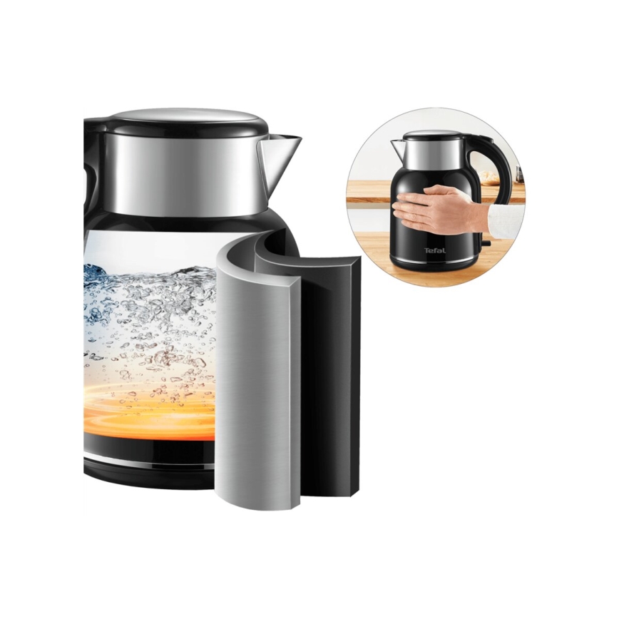 Tefal - Tējkanna THERMO PROTECT XL 1,9l 1650W/230V nerūsējošs tērauds/melna