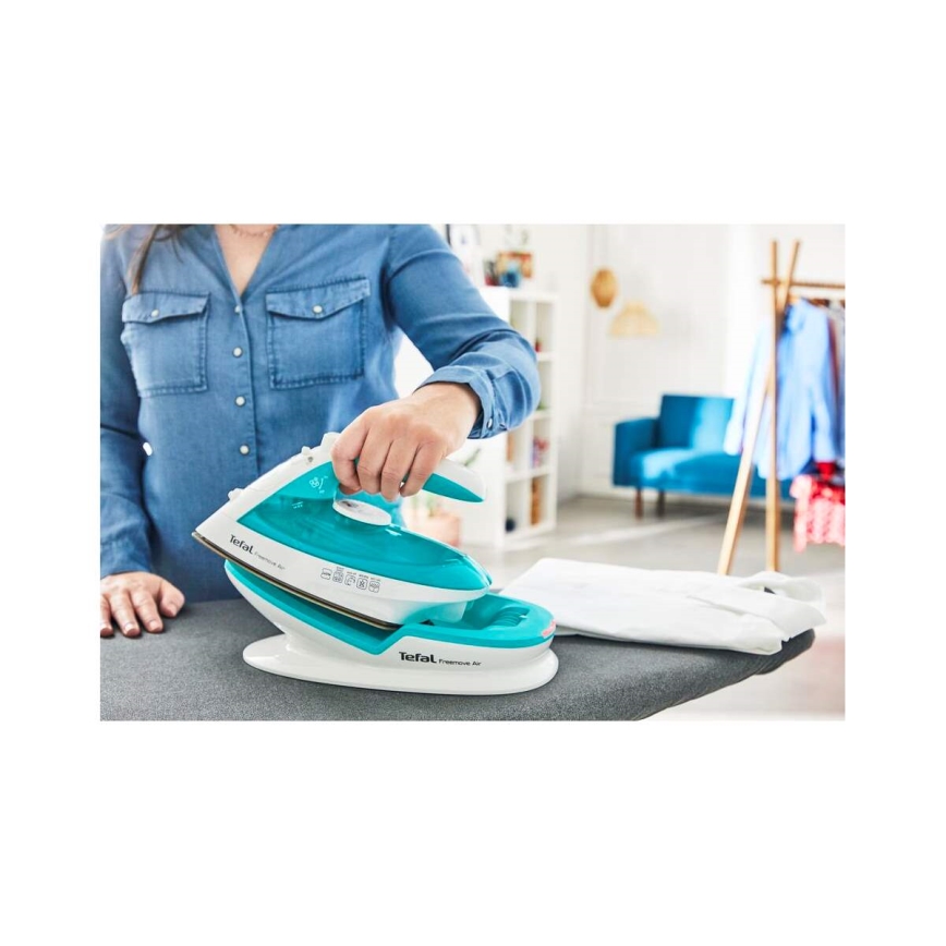 Tefal - Tvaika gludeklis FREEMOVE AIR 2400W/230V balta/tirkīza