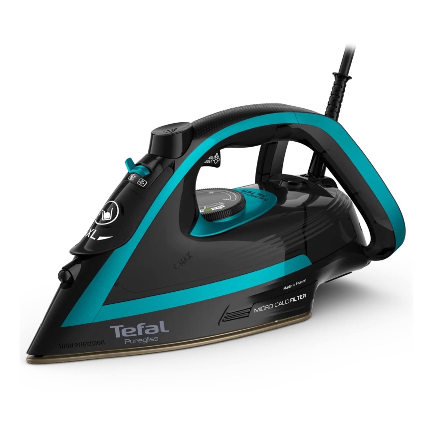 Tefal - Tvaika gludeklis PUREGLISS 3000W/230V tirkīza/melna