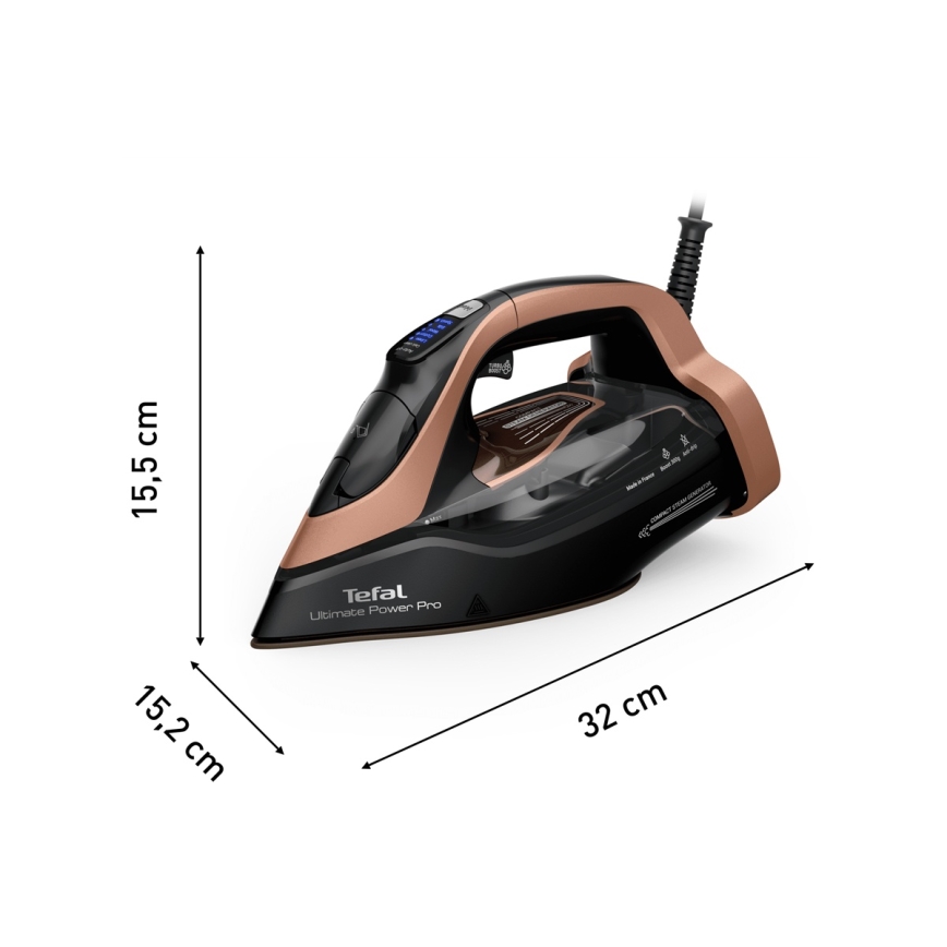 Tefal - Tvaika gludeklis ULTIMATE POWER 3200W/230V varš/melna