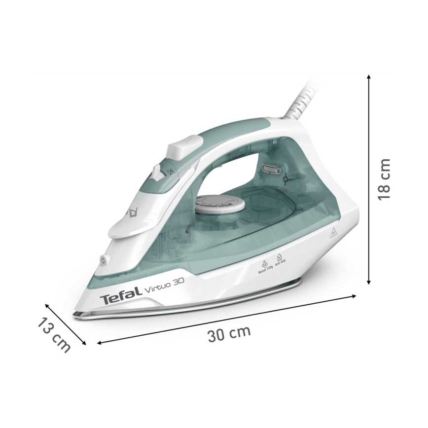 Tefal - Tvaika gludeklis VIRTUO 2000W/230V zaļa