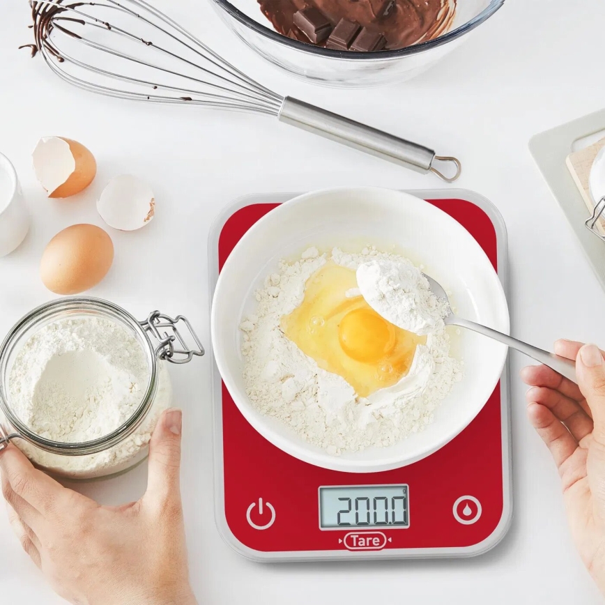 Tefal - Virtuves svari OPTISS 2xAAA sarkana