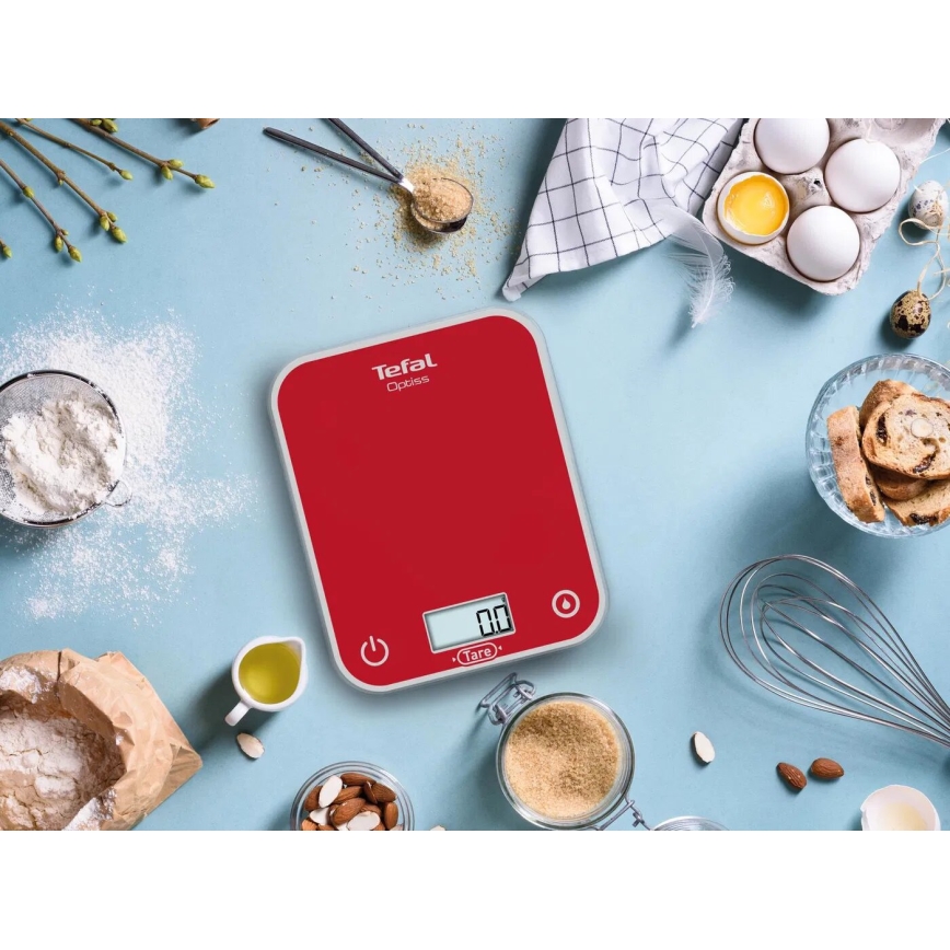 Tefal - Virtuves svari OPTISS 2xAAA sarkana