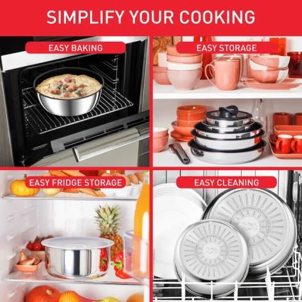Tefal - Virtuves trauku komplekts 13 gab. INGENIO PREFERENCE ON nerūsējošs tērauds