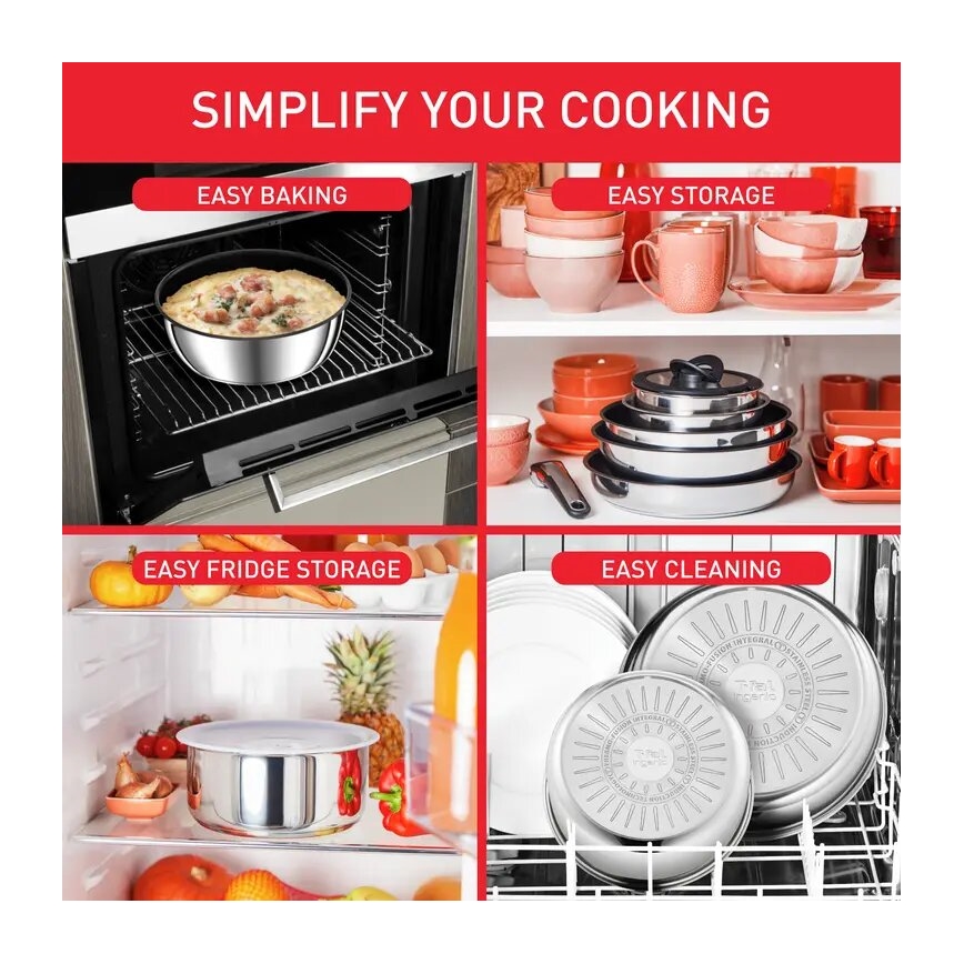 Tefal - Virtuves trauku komplekts 13 gab. INGENIO PREFERENCE ON nerūsējošs tērauds