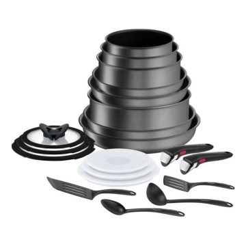 Tefal - Virtuves trauku komplekts 20 gab. INGENIO DAILY CHEF ON melna