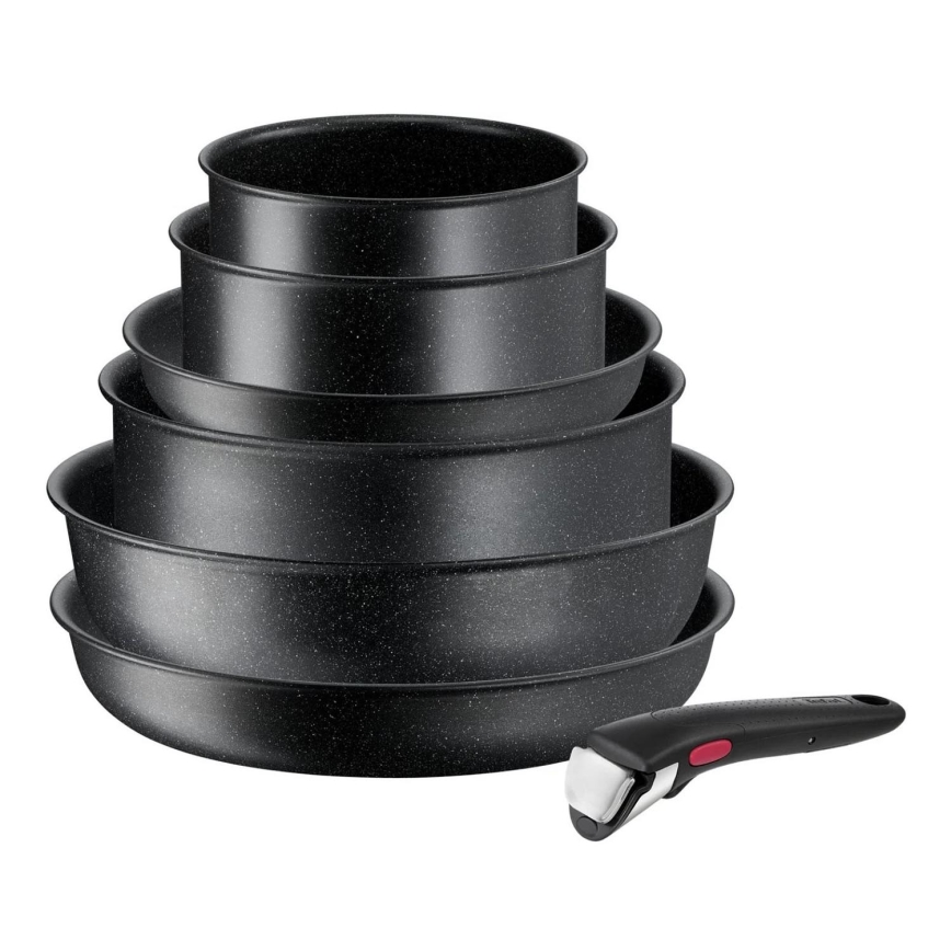 Tefal - Virtuves trauku komplekts 7 gab. INGENIO BLACK STONE