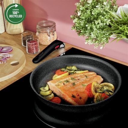 Tefal - Virtuves trauku komplekts 7 gab. INGENIO BLACK STONE