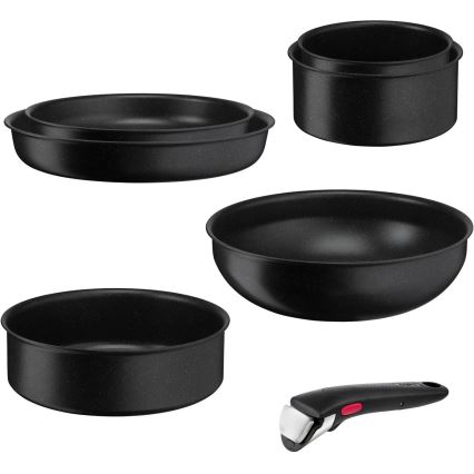 Tefal - Virtuves trauku komplekts 7 gab. INGENIO BLACK STONE