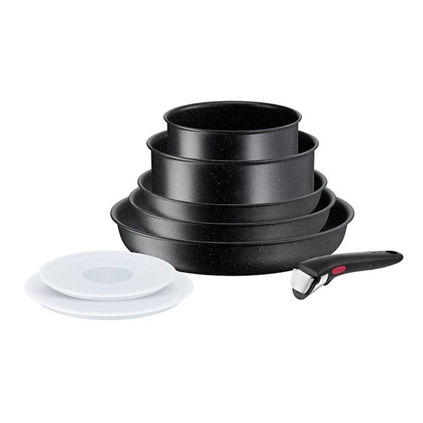 Tefal - Virtuves trauku komplekts 8 gab. INGENIO BLACK STONE