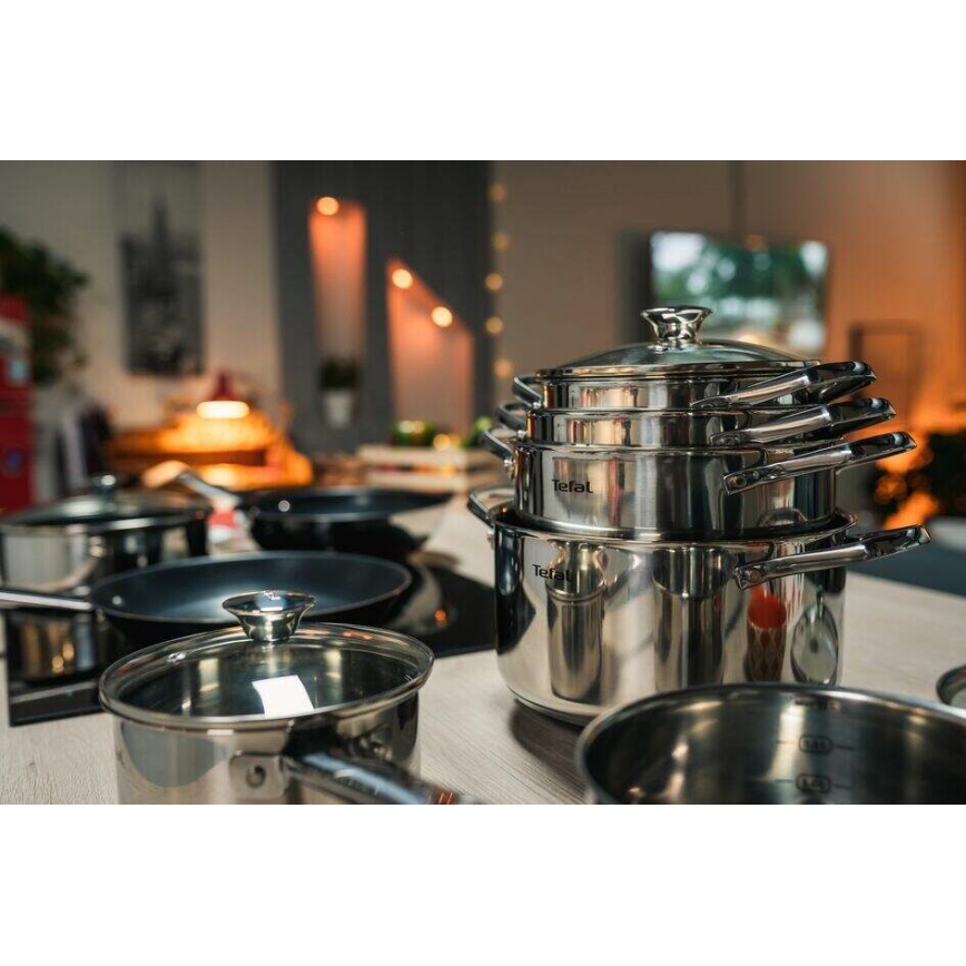 Tefal - Virtuves trauku komplekts 9 gab. COOK EAT nerūsējošs tērauds
