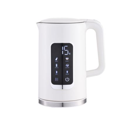 Tējkanna ar LCD ekrānu 1,7 l 2200W/230V balta + ceļojumu krūze 450 ml