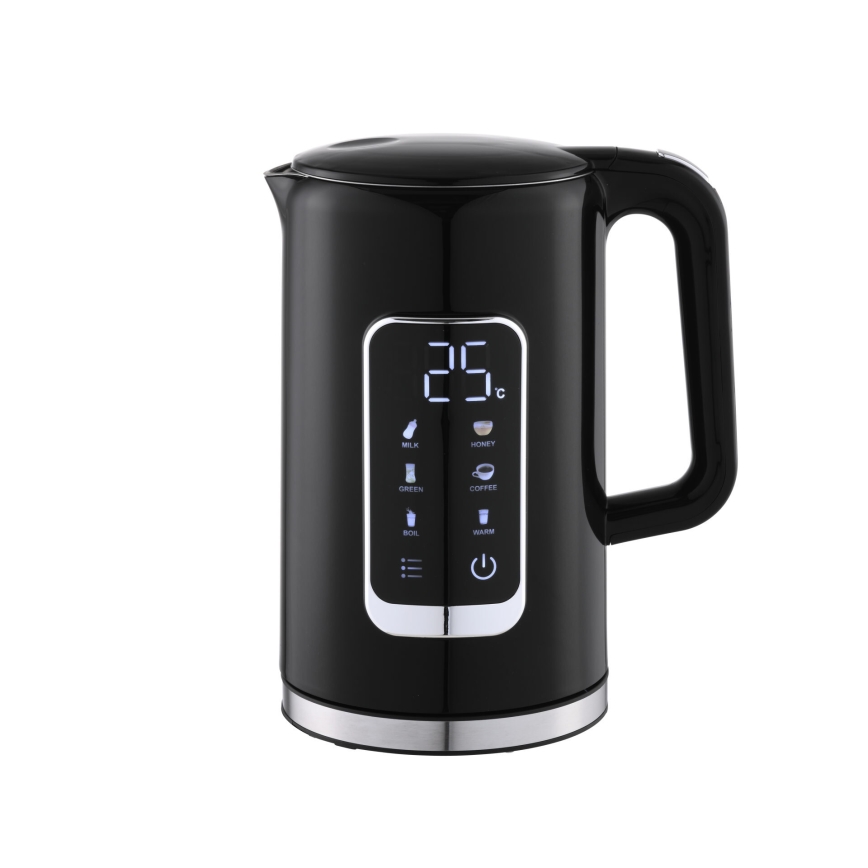 Tējkanna ar LCD ekrānu 1,7 l 2200W/230V melna + ceļojumu krūze 450 ml