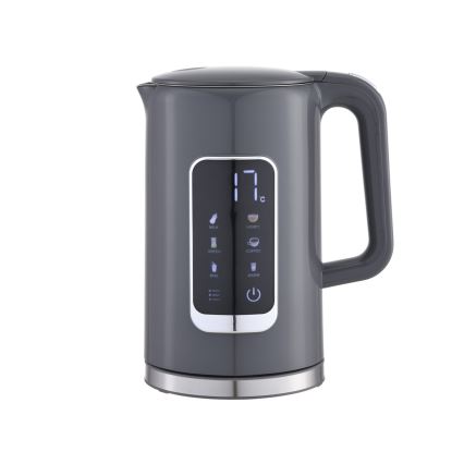 Tējkanna ar LCD ekrānu 1,7 l 2200W/230V pelēka + ceļojumu krūze 450 ml