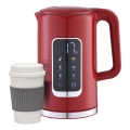 Tējkanna ar LCD ekrānu 1,7 l 2200W/230V sarkana + ceļojumu krūze 450 ml
