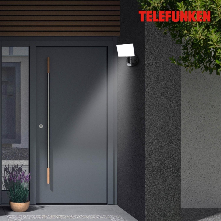Telefunken 304305TF - LED Āra sienas lampa ar sensoru LED/24W/230V IP44 melna