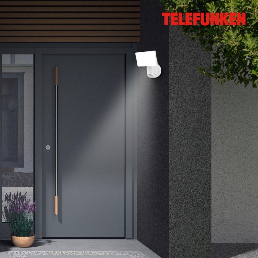 Telefunken 304306TF - LED Āra sienas lampa ar sensoru LED/16W/230V IP44 balta