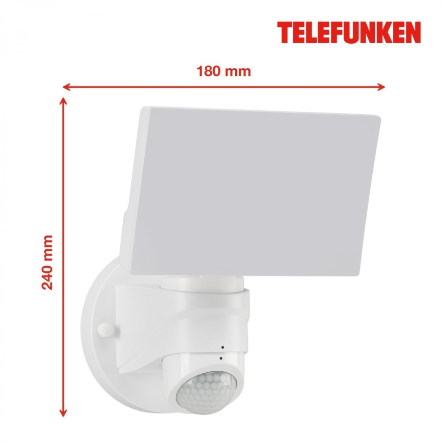 Telefunken 304306TF - LED Āra sienas lampa ar sensoru LED/16W/230V IP44 balta