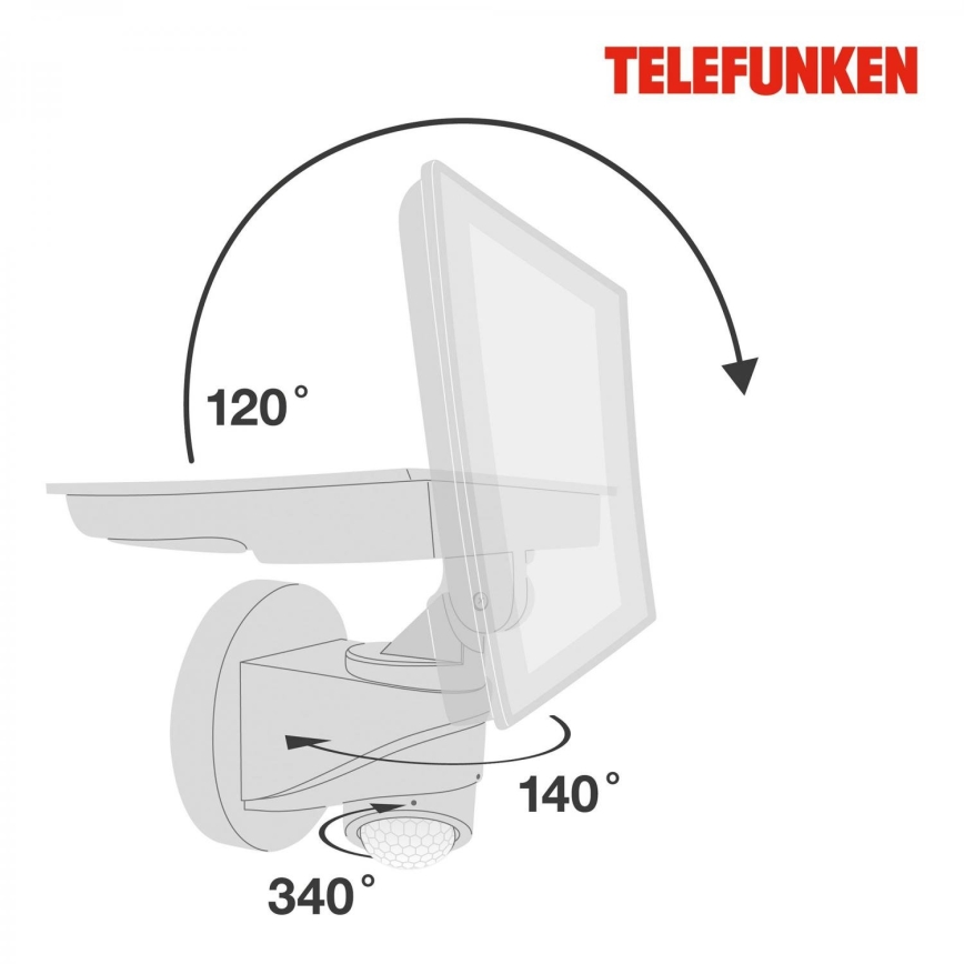 Telefunken 304406TF - LED Āra sienas prožektors ar sensoru LED/20W/230V IP44