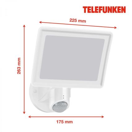 Telefunken 304406TF - LED Āra sienas prožektors ar sensoru LED/20W/230V IP44