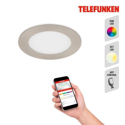 Telefunken 309302TF - LED RGBW Aptumšojama vannas istabas piekaramo griestu lampa LED/6W/230V 2700-6500K IP23 Wi-Fi Tuya