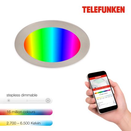 Telefunken 309402TF - LED RGBW Aptumšojama vannas istabas piekaramo griestu lampa LED/12W/230V 2700-6500K IP23 Wi-Fi Tuya