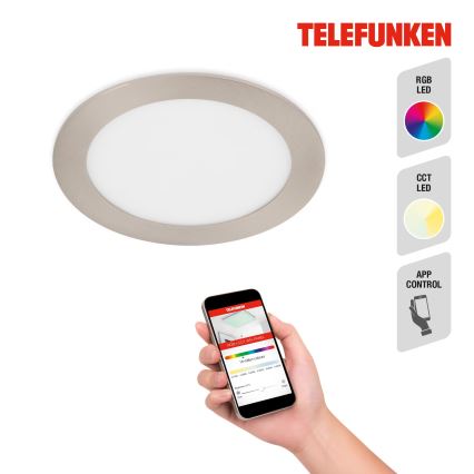 Telefunken 309402TF - LED RGBW Aptumšojama vannas istabas piekaramo griestu lampa LED/12W/230V 2700-6500K IP23 Wi-Fi Tuya
