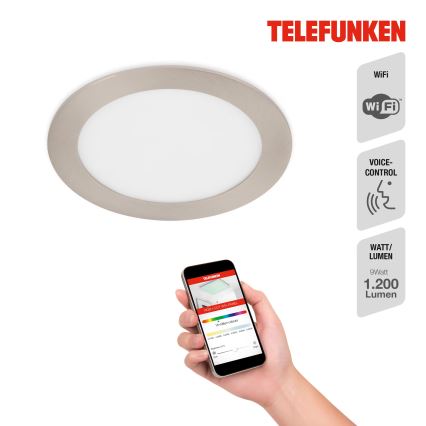 Telefunken 309402TF - LED RGBW Aptumšojama vannas istabas piekaramo griestu lampa LED/12W/230V 2700-6500K IP23 Wi-Fi Tuya