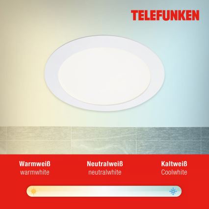 Telefunken 309406TF - LED RGBW dimmējams iebūvējamais griestu gaismeklis FRAME LED/12W/230V 2700-6500K Wi-Fi Tuya balts
