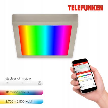 Telefunken 309602TF - LED RGBW Aptumšojama griestu lampa LED/18W/230V 2700-6500K Wi-Fi Tuya