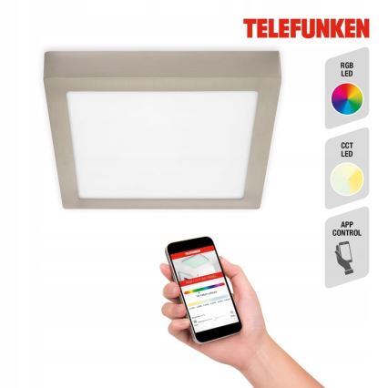 Telefunken 309602TF - LED RGBW Aptumšojama griestu lampa LED/18W/230V 2700-6500K Wi-Fi Tuya