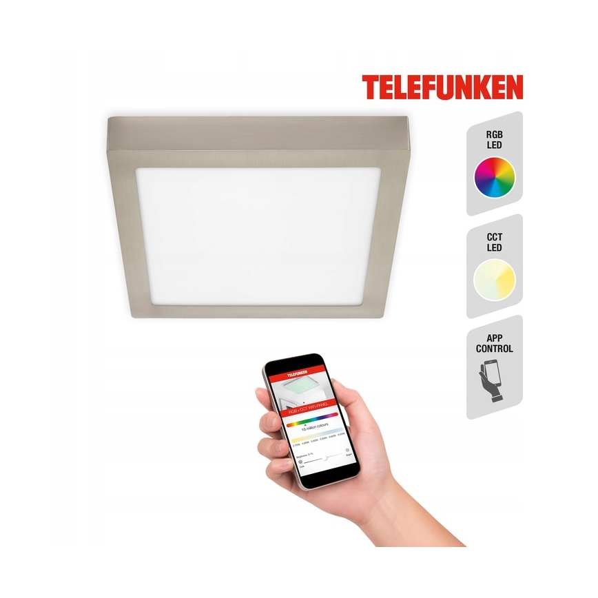 Telefunken 309602TF - LED RGBW Aptumšojama griestu lampa LED/18W/230V 2700-6500K Wi-Fi Tuya