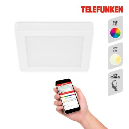 Telefunken 309606TF - LED RGBW Aptumšojama griestu lampa LED/18W/230V 2700-6500K Wi-Fi Tuya