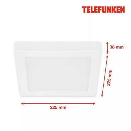 Telefunken 309706TF - LED RGB Aptumšojama griestu lampa LED/23W/230V 2700-6500K Wi-Fi Tuya balta