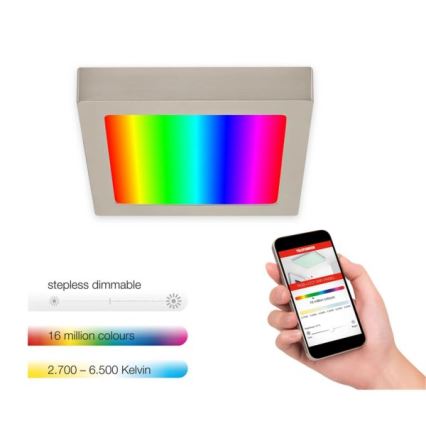 Telefunken 311002TF - LED RGBW Aptumšojama griestu lampa LED/12W/230V 2700-6500K Wi-Fi Tuya