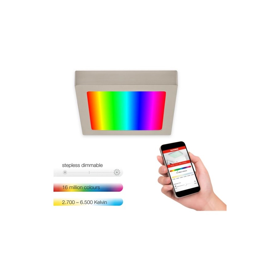 Telefunken 311002TF - LED RGBW Aptumšojama griestu lampa LED/12W/230V 2700-6500K Wi-Fi Tuya