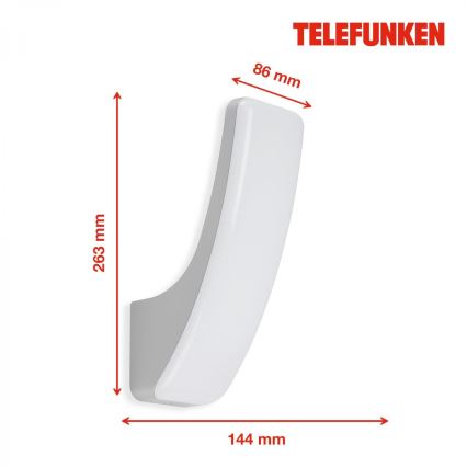 Telefunken 311604TF - LED Āra sienas lampa LED/15W/230V IP44 sudraba