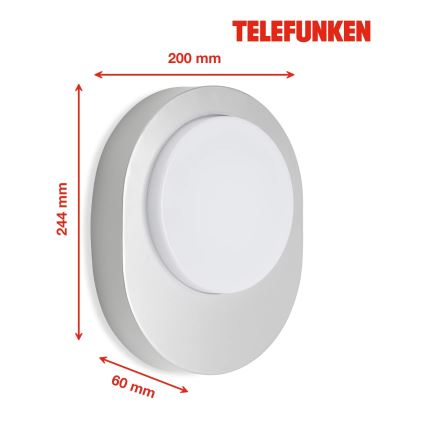 Telefunken 312004TF - LED Āra sienas lampa LED/8W/230V IP44 sudraba