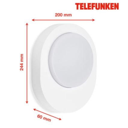 Telefunken 312006TF - LED Āra sienas lampa LED/8W/230V IP44 balta