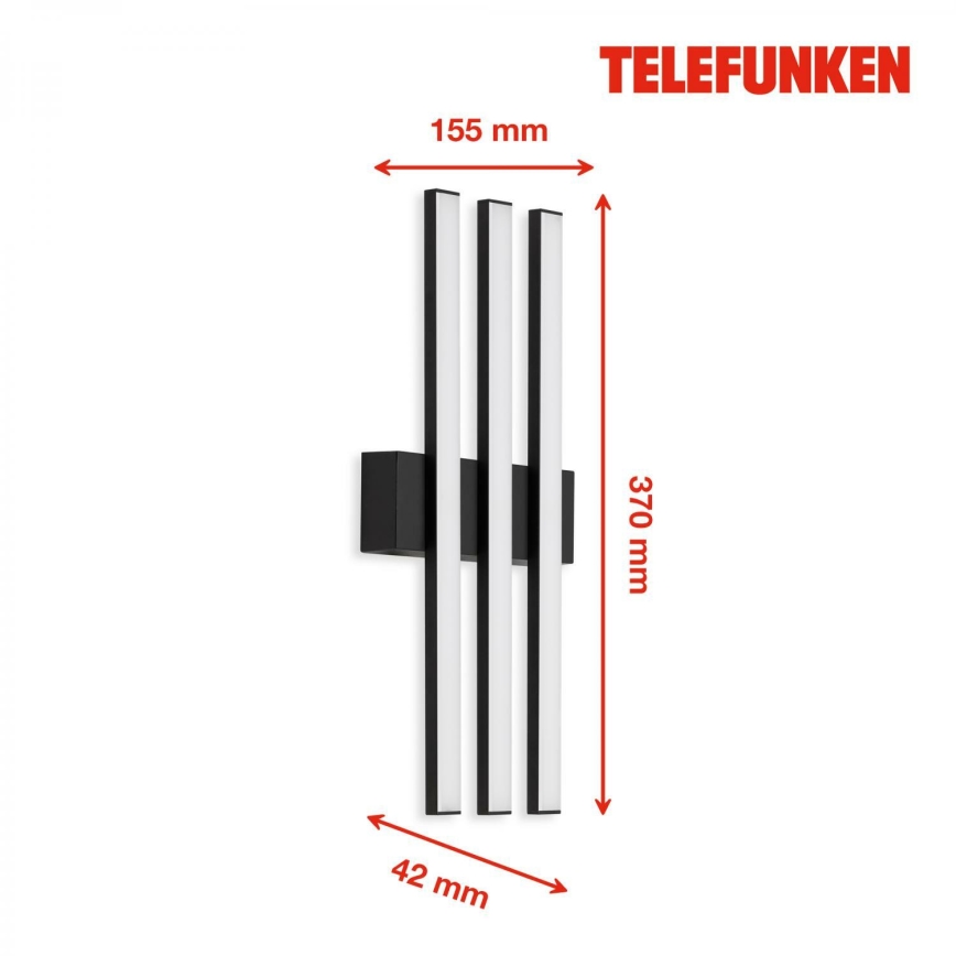 Telefunken 313105TF - LED Āra sienas lampa 3xLED/4W/230V IP44
