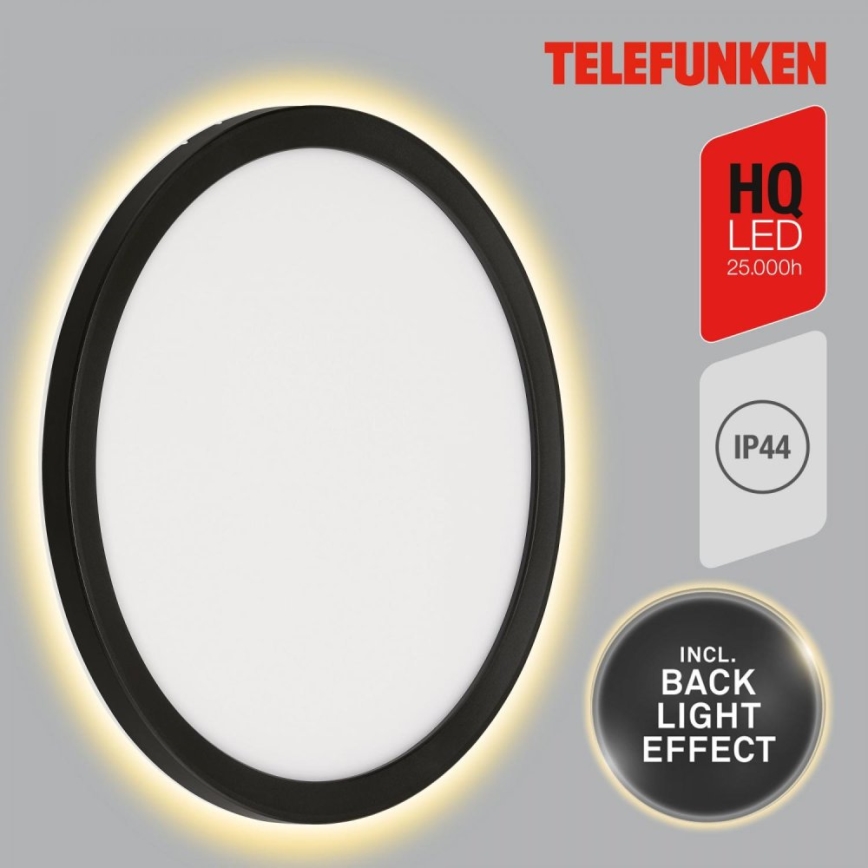 Telefunken 313405TF - LED āra sienas gaismeklis LED/15W/230V IP44 melns