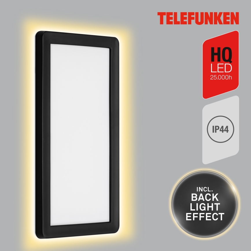 Telefunken 313605TF - LED Āra sienas lampa LED/16W/230V IP44 melna