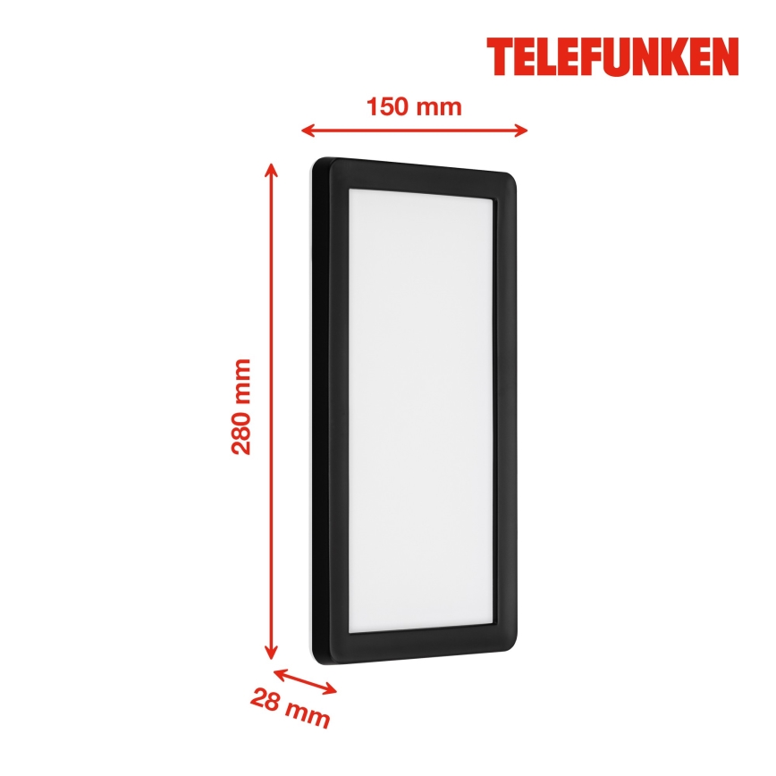 Telefunken 313605TF - LED Āra sienas lampa LED/16W/230V IP44 melna