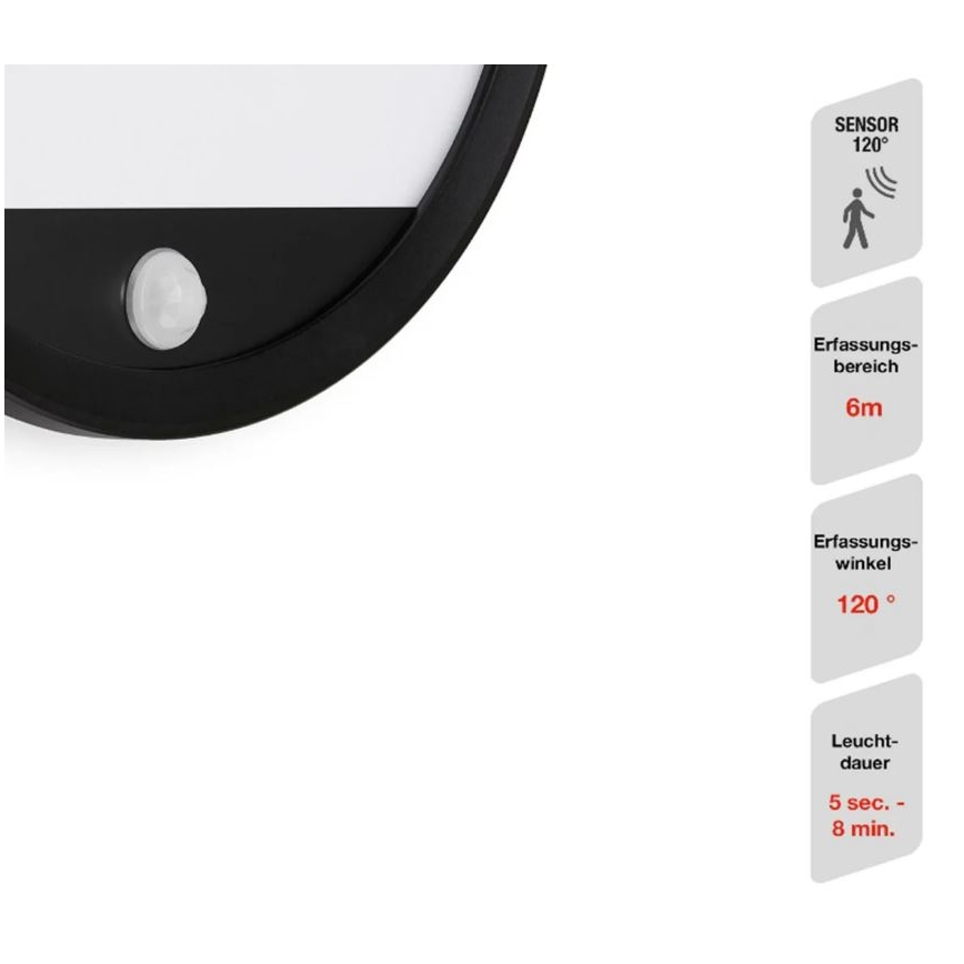 Telefunken 313705TF - LED Āra sienas lampa ar sensoru LED/15W/230V IP44