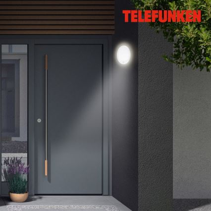 Telefunken 313706TF - LED Āra sienas lampa ar sensoru LED/15W/230V IP44 balta