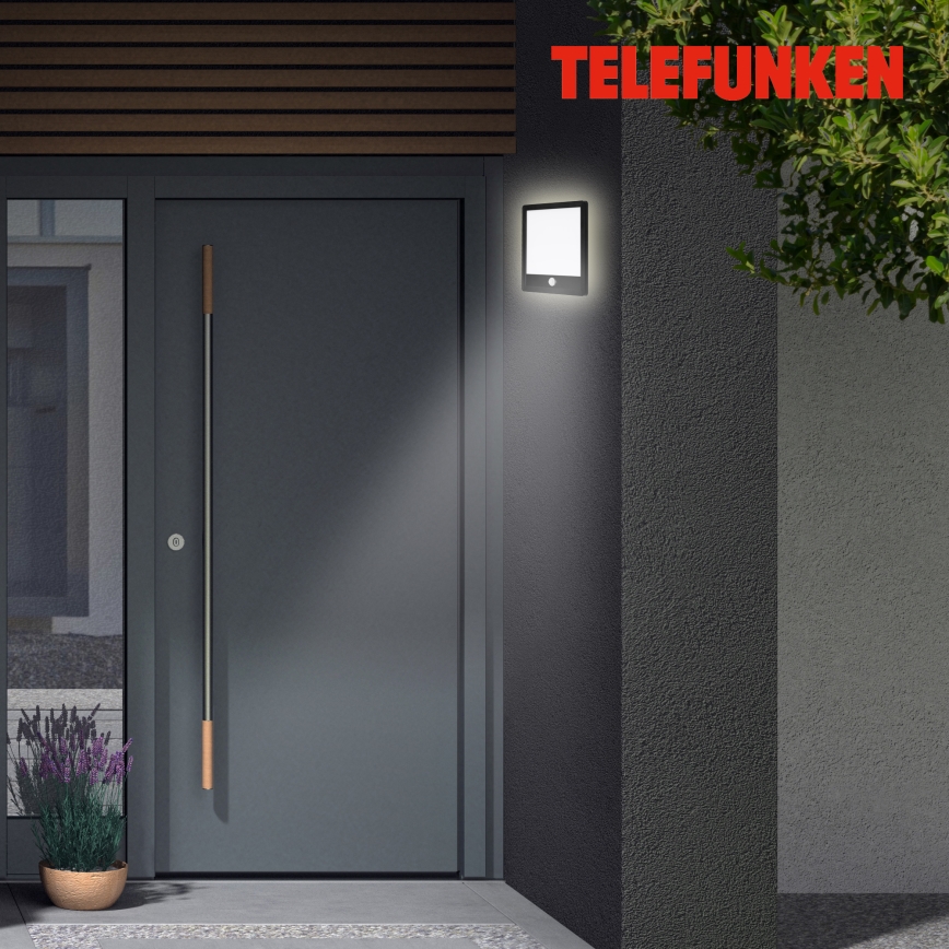 Telefunken 313805TF - LED Āra sienas lampa ar sensoru LED/15W/230V IP44